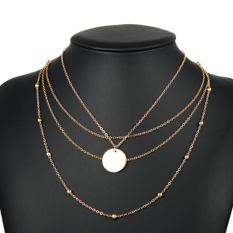 Round Sequin Multilayer Necklace