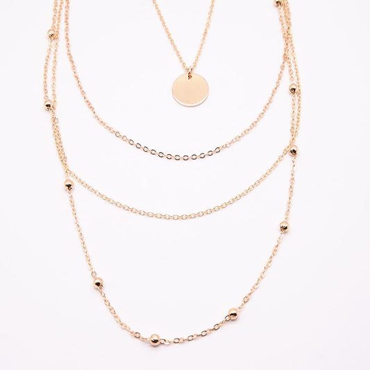 Round Sequin Multilayer Necklace