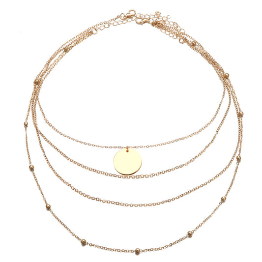 Round Sequin Multilayer Necklace