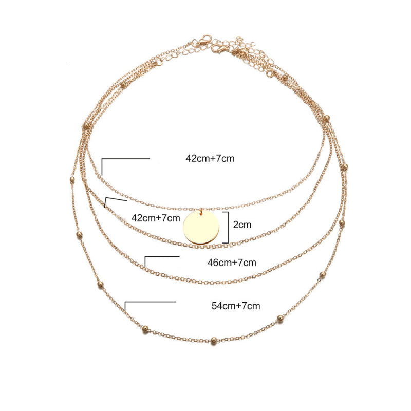 Round Sequin Multilayer Necklace