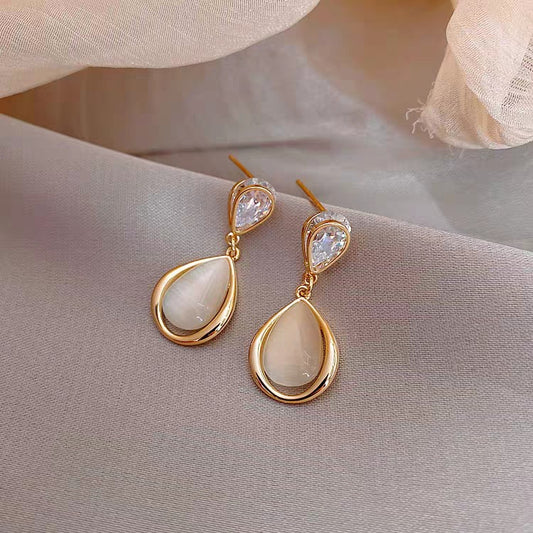 Elegant Drop Shaped Opal Earrings