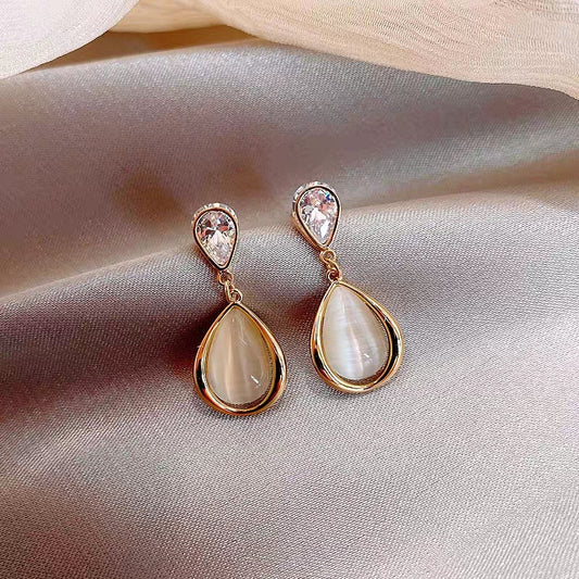 Elegant Drop Shaped Opal Earrings